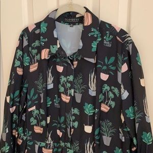 Women’s Eloquii Plus Size Pleated Midi Work Dress